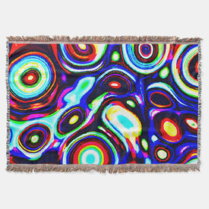 Vibrant Neon Pulse Pattern Throw Blanket