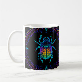  Vibrant Neon Scarab  Coffee Mug