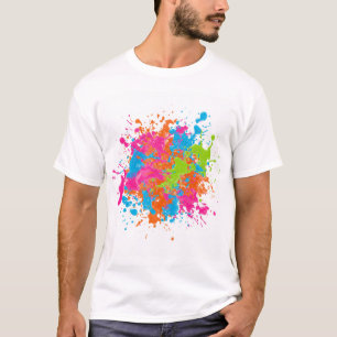 Vibrant Neon Splash Abstract Art T-Shirt