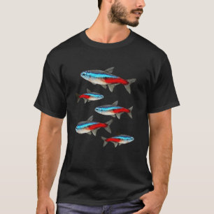 Vibrant Neon Tetra School - Tropical Aquarium Fish T-Shirt