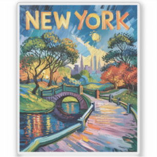 Vibrant New York Central Park USA Van Gogh Style