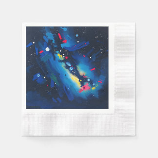Vibrant Night Sky Abstract Napkin