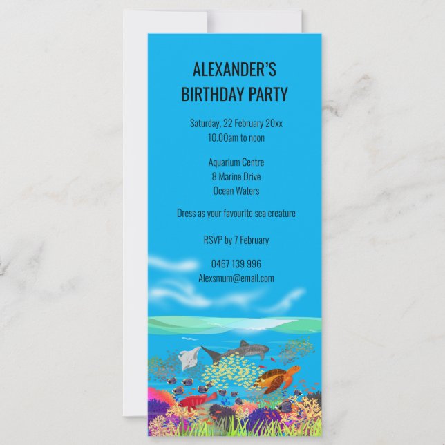 Vibrant Ningaloo Coral Reef Inspired Invitation (Front)