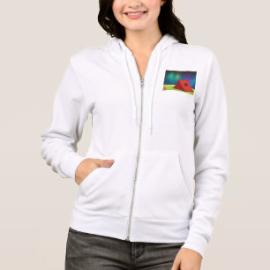 Vibrant Northern Lights Camping Tent Night Hoodie