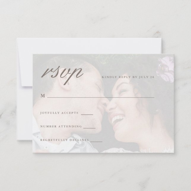 Vibrant Ocean Green Photo Wedding Rsvp (Front)