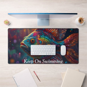 Vibrant Ocean Life: Colourful Fish Swimming Desk Mat