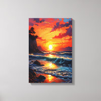 Vibrant Ocean Sunset - Coastal Art