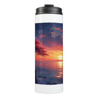 Vibrant Ocean Sunset Travel Mug | Colourful Coasta