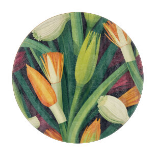 Vibrant Onion Flower Pattern Cutting Board