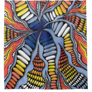 Vibrant Optical Illusion Vortex Shower Curtain - P