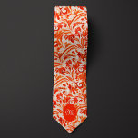 Vibrant Orange and Cream Floral Tie<br><div class="desc">Radiate elegance with our Vibrant Orange and Cream Floral Monogram Wedding Neck Tie. The combination of vibrant orange and cream,  along with the floral monogram design,  adds a touch of sophistication to your wedding attire. Don't forget to pair it with our matching socks for a complete ensemble.</div>
