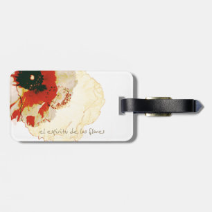 vibrant orange and white ranunculus luggage tag