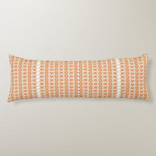 Vibrant Orange and White Striped Background with Body Cushion