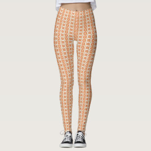 Vibrant Orange and White Striped Background with Leggings