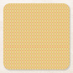 Vibrant Orange and Yellow Circle Background Square Paper Coaster