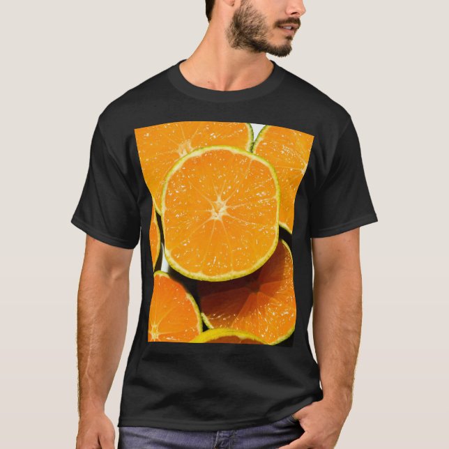 Vibrant Orange Background Graphic Tee – Bold & Mod (Front)