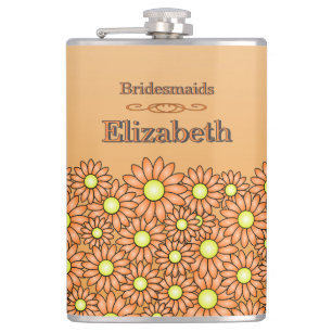 Vibrant Orange Bridesmaid Flask