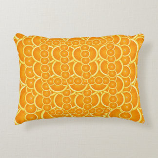 Vibrant Orange Citrus Pattern Design Decorative Cushion