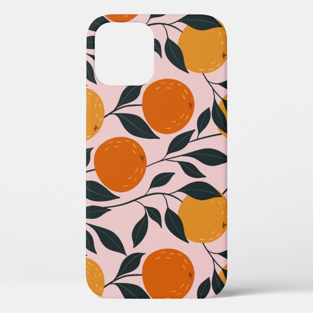 Vibrant Orange Citrus Seamless Pattern Case-Mate iPhone Case (Back)
