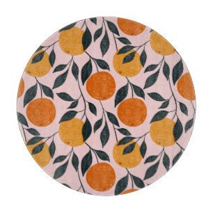 Vibrant Orange Citrus Seamless Pattern Cutting Board