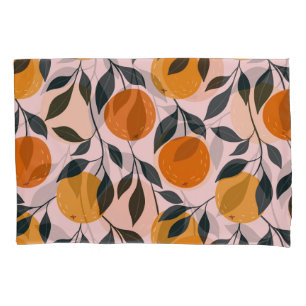Vibrant Orange Citrus Seamless Pattern Pillowcase
