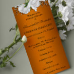 Vibrant Orange Elegant Roses Wedding Programme<br><div class="desc">This beautiful wedding program is the perfect way to keep your guests informed of the order of events during your ceremony. The bright orange background is eye-catching and festive, while the white rose bouquet adds a touch of elegance. The program is fully customisable, so you can add your names, the...</div>