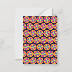 Vibrant Orange Floral Shapes Card