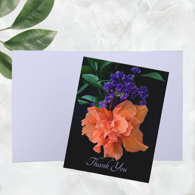 Vibrant Orange Hibiscus Flower Note Card (Creator Uploaded)
