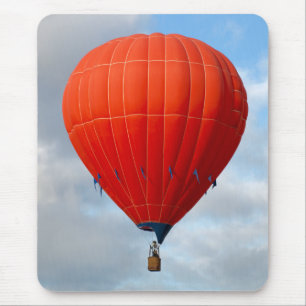Vibrant Orange Hot Air Balloon Mouse Mat