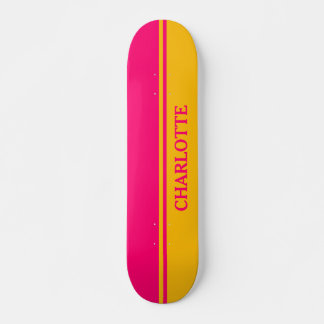 Vibrant Orange & Hot Pink Skateboard