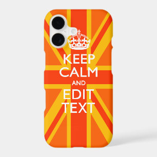 Vibrant Orange Keep Calm Your Text Union Jack