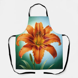 Vibrant Orange Lily Flower Bloom Apron