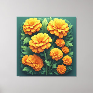Vibrant Orange Marigold Bouquet Canvas Print