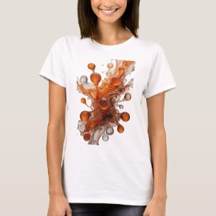 Vibrant Orange MELTING ICE CREAM Print T-Shirt