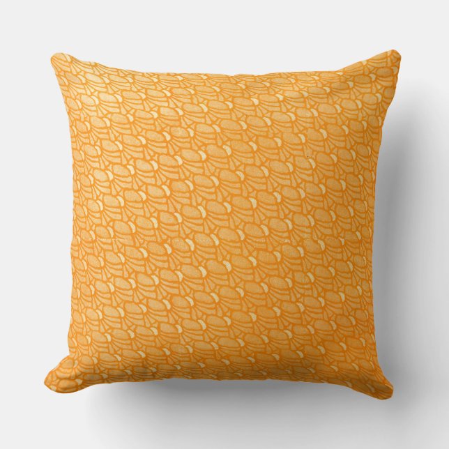 Vibrant Orange Pattern Design Cushion (Front)
