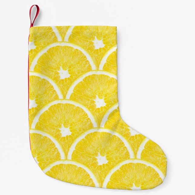 Vibrant Orange Pulp Background Pattern Small Christmas Stocking (Front)