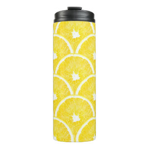 Vibrant Orange Pulp Background Pattern Thermal Tumbler
