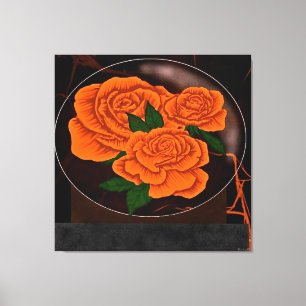 Vibrant Orange Roses Canvas Print