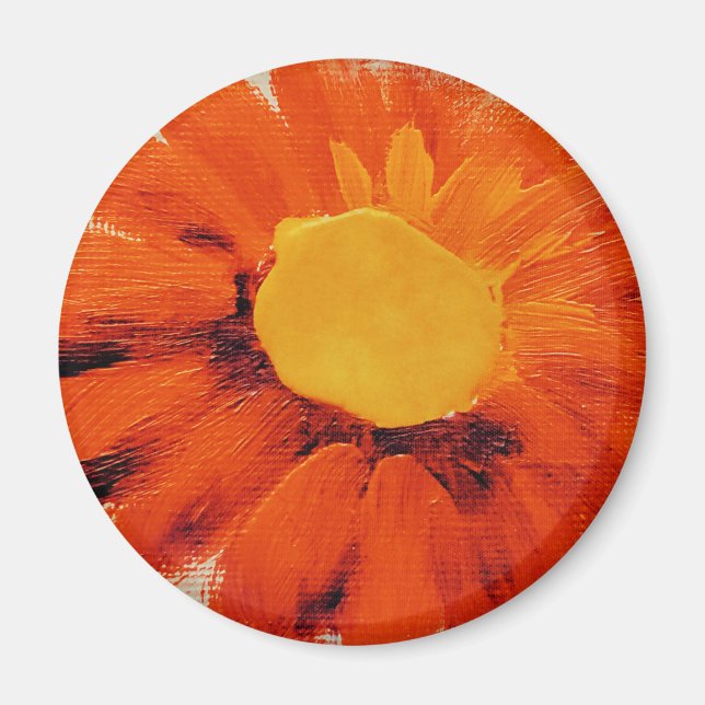 Vibrant Orange Sunflower Magnet (Front)