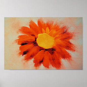 Vibrant Orange Sunflower Poster