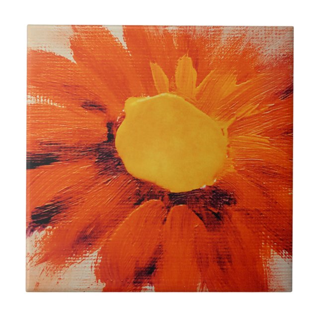 Vibrant Orange Sunflower Tile (Front)