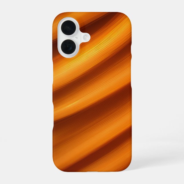 Vibrant Orange Swirl Art iPhone 16 Case (Back)