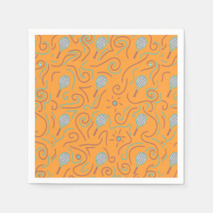 Vibrant Orange Tennis Pattern Napkin