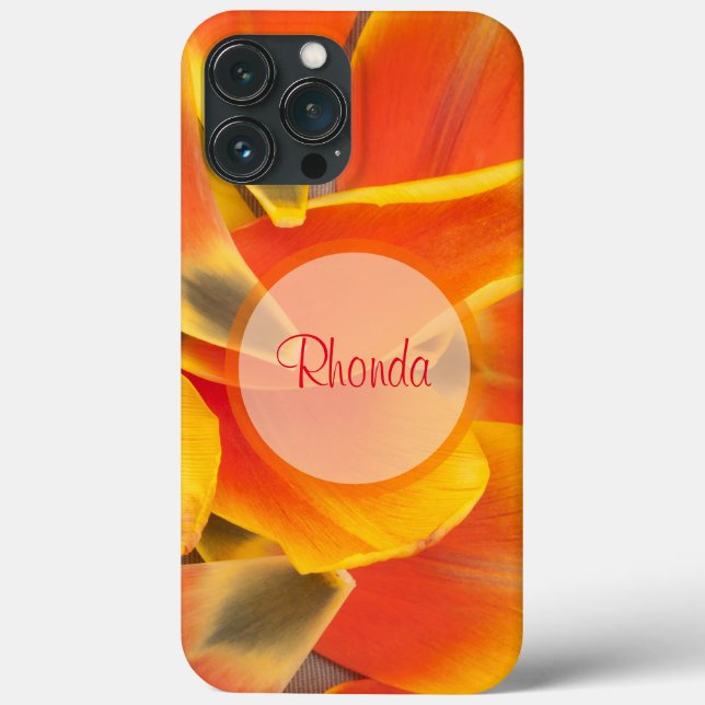 Vibrant Orange Tulip  Petals Photo Personalised Case-Mate iPhone Case (Back)