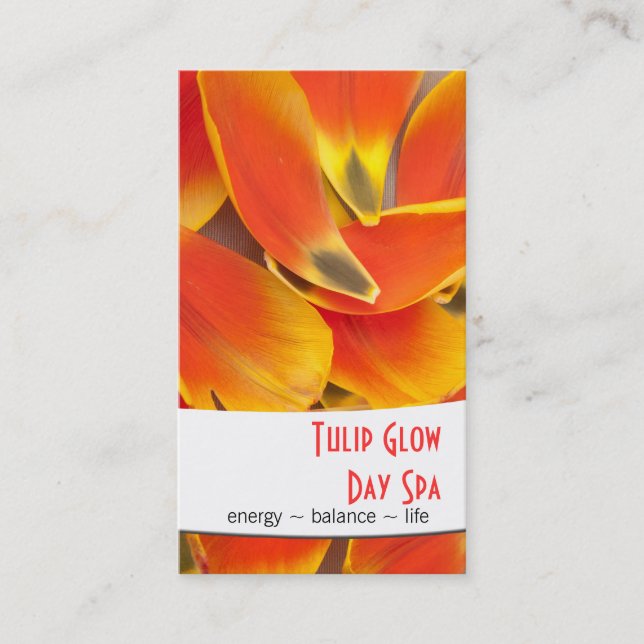 Vibrant Orange Tulip Petals Photograph Appointment (Front)