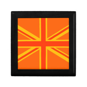 Vibrant Orange Union Jack British Flag Swag Gift Box