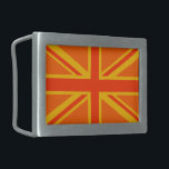 Vibrant Orange Union Jack British Flag Swag Rectangular Belt Buckle<br><div class="desc">A vibrant orange Union Jack British Flag decor. A design statement that is sure to make an impression on formal and casual occasions as well. A great last minute gift for yourself or for someone special on your list. Use the "Ask this Designer" link to contact us with your special...</div>