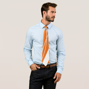 Vibrant Orange White Splash Modern Corporate Tie