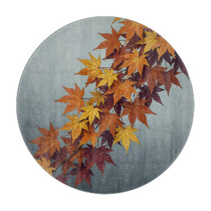 Vibrant Orange Yellow Maple Leaves Fall Foliage Cutting Board
