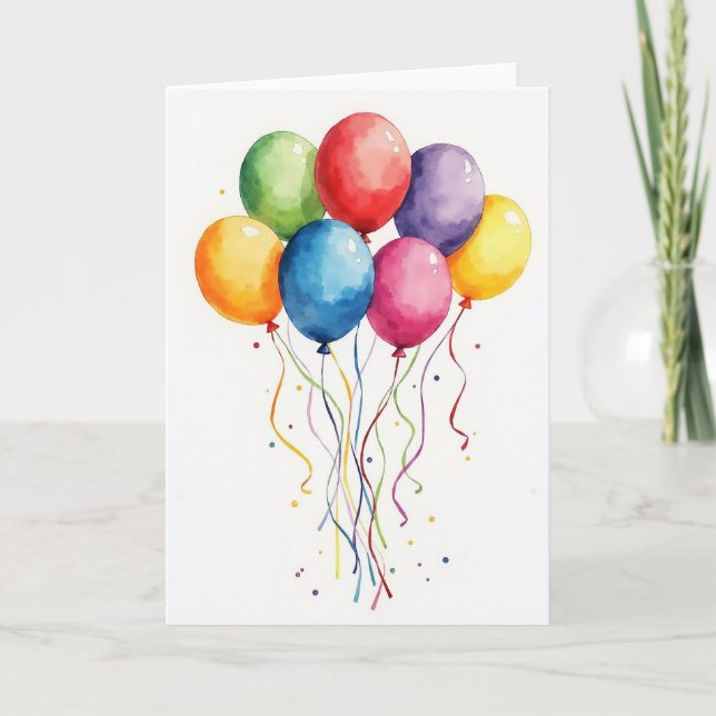 Vibrant Orbs Birthday Card (Front)